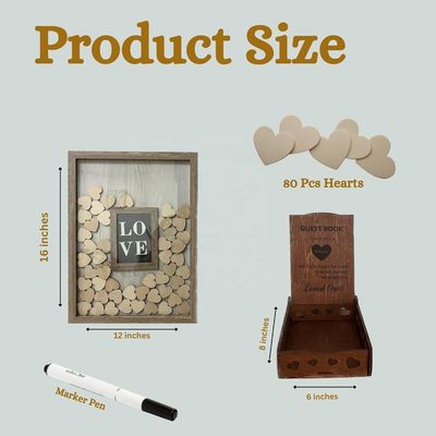 Décoration de mariage romantique en bois et en verre cadre personnalisé avec une grande photo