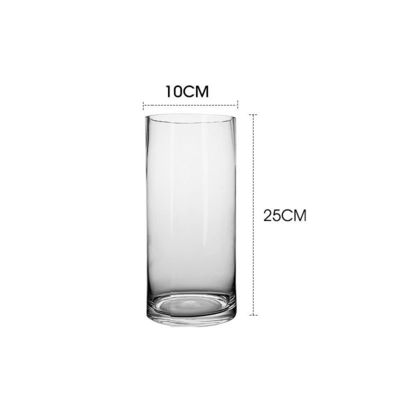 Vase de table de design minimaliste pour verre transparent Vase de fleurs cylindrique de style nordique