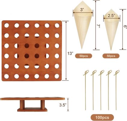 Porte-glace en bois à cône en couleur claire pour les camions alimentaires ou les événements de restauration