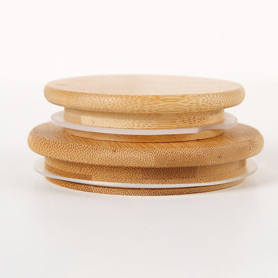 Couvercles décoratifs en bambou de couleur naturelle personnalisés pour des pots en verre à haute teneur en borosilicate
