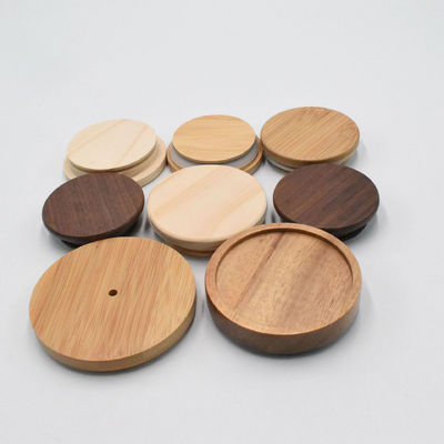 Bois d'acacia, noix de pin, bambou, caoutchouc, chêne, cerisier, MDF, liège, bougies, couvercles en bois