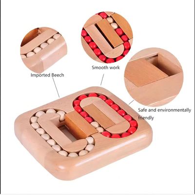 Unisexe 202405 Carreaux en bois Labyrinthe du cerveau Jeu pour personnes âgées Adultes plus âgés Jouets de puzzle faciles pour la maladie d'Alzheimer