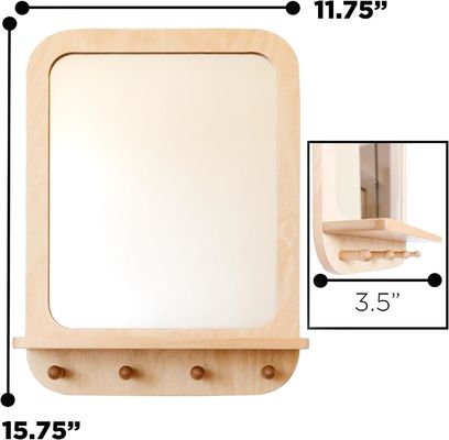 Miroir d'entrée avec crochets et étagère organisateur style de conception rustique