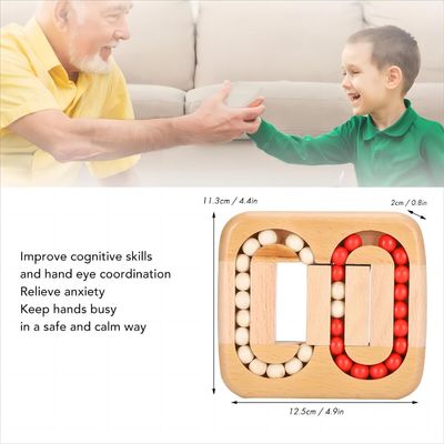 Unisexe 202405 Carreaux en bois Labyrinthe du cerveau Jeu pour personnes âgées Adultes plus âgés Jouets de puzzle faciles pour la maladie d'Alzheimer