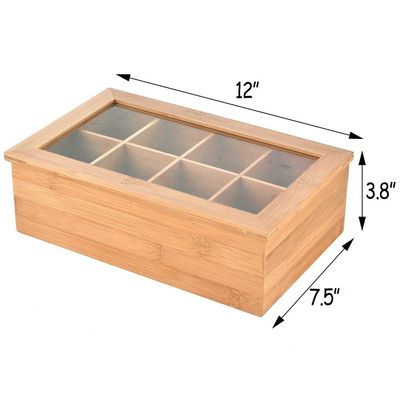 Boîte à thé en bois vide pour cadeaux avec logo personnalisé et couleur simple