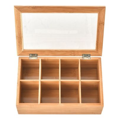 Boîte à thé en bois vide pour cadeaux avec logo personnalisé et couleur simple