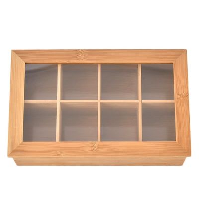 Boîte à thé en bois vide pour cadeaux avec logo personnalisé et couleur simple