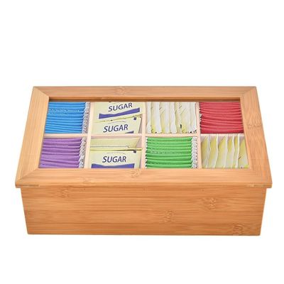Boîte à thé en bois vide pour cadeaux avec logo personnalisé et couleur simple