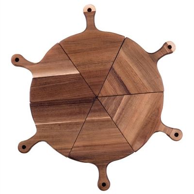 OEM ODM Accepté Taille personnalisée Eco-friendly Non Stick Dinner Plate à pizza en bois plateau de service 6pcs