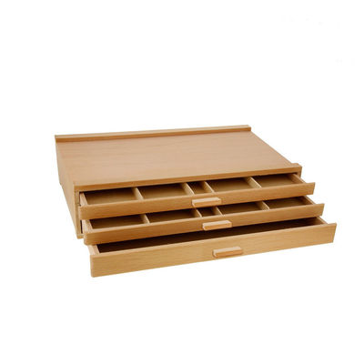 Boîte à bijoux en bois d'organisation de luxe avec tiroir d'impression d'impression à écran de soie / brûlé