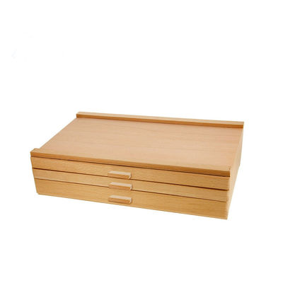 Boîte à bijoux en bois d'organisation de luxe avec tiroir d'impression d'impression à écran de soie / brûlé