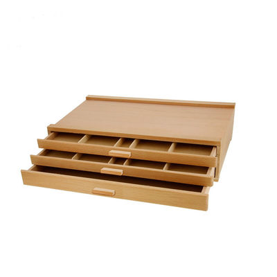 Boîte à bijoux en bois d'organisation de luxe avec tiroir d'impression d'impression à écran de soie / brûlé
