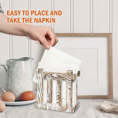 Porteurs de serviettes en bois de style rustique pour les restaurants de table Cadeaux sur mesure brûlés toute la saison