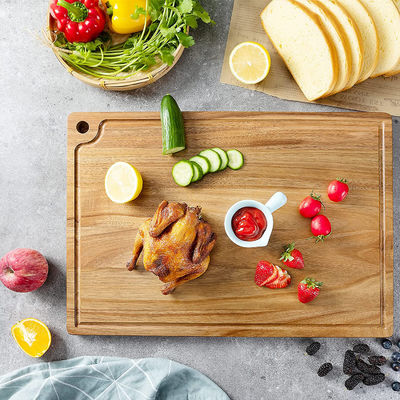 Acheteurs commerciaux Planche à découper du fromage en bois d'acacia de cuisine moderne avec rainure de jus