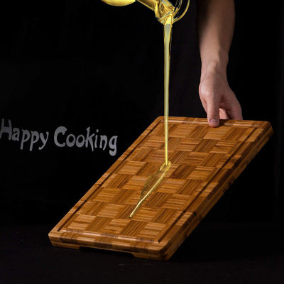 Plaques de coupe de bambou pour toute saison, ensemble de 3 pièces avec rainure de jus et sérigraphie