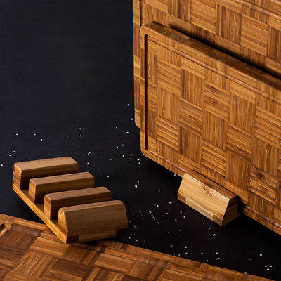 Plaques de coupe de bambou pour toute saison, ensemble de 3 pièces avec rainure de jus et sérigraphie