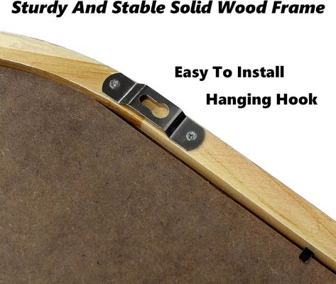 Salle de bains Chambre d'entrée Salle de séjour Miroirs décoratifs Miroir murale avec étagère et crochets à manteaux En bois encadré