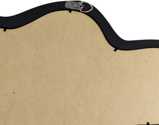 Belle décoration de la maison Miroir murale irrégulier avec cadre en bois noir et décoration de salle de bain moderne