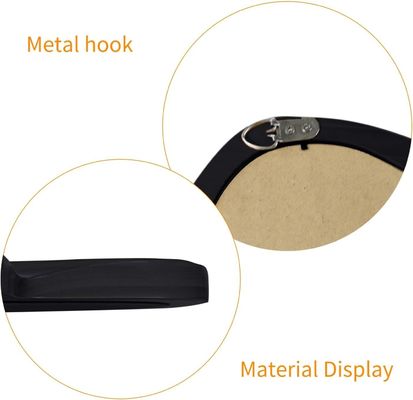 Belle décoration de la maison Miroir murale irrégulier avec cadre en bois noir et décoration de salle de bain moderne