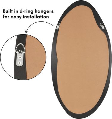 Miroir en bois en noir en forme organique de Noël pour salle de bain