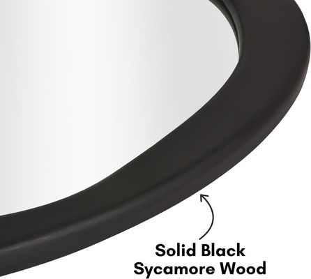 Miroir en bois en noir en forme organique de Noël pour salle de bain