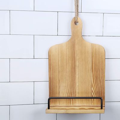 Lisez facilement vos recettes avec ce porte-livres à recettes en bois rustique réglable