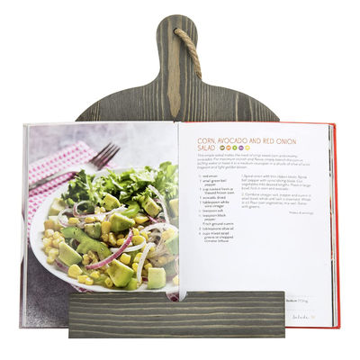 Porteur de support de livre de cuisine en bois avec support de pied