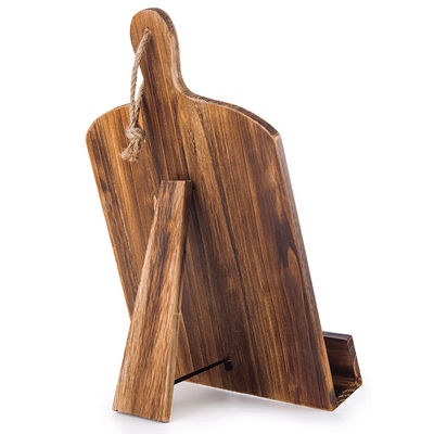 Porteur de support de livre de cuisine en bois avec support de pied