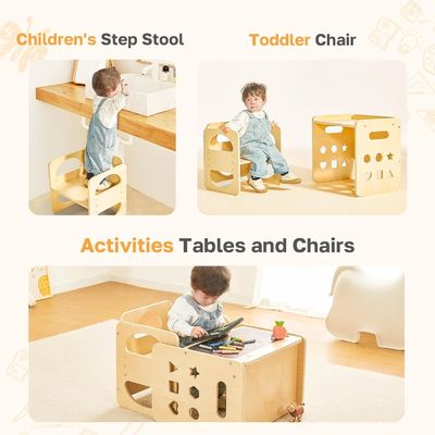 En bois sur mesure 1 à 3 ans enfants hauteur réglable chaise étape tabouret pour le salon