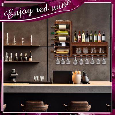 Étagère de stockage pour affichage de vin moderne et chic avec porte-bouteilles en verre