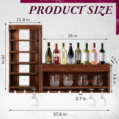 Étagère de stockage pour affichage de vin moderne et chic avec porte-bouteilles en verre