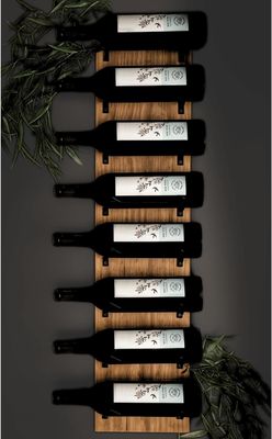 Étagère de vin en bois montée sur le mur pour affichage murale