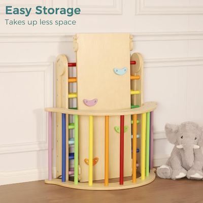 Jouets d'apprentissage pour enfants Triangle en bois avec arc de rampe Jouets d'escalade pour tout-petits