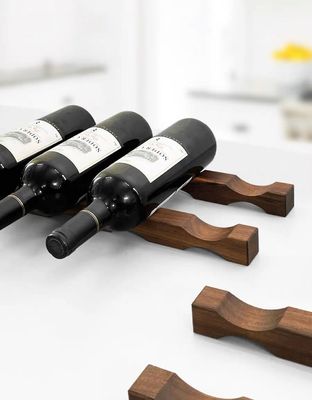 Étagère pour bouteille de vin de table Étagère d'affichage de vin en bois pour organisation d'économie d'espace