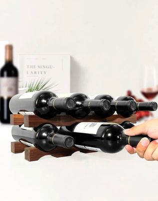 Étagère pour bouteille de vin de table Étagère d'affichage de vin en bois pour organisation d'économie d'espace