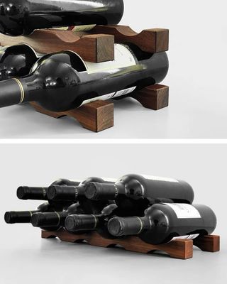 Étagère pour bouteille de vin de table Étagère d'affichage de vin en bois pour organisation d'économie d'espace