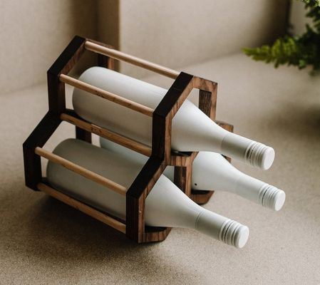 Économie d'espace 202404 Porte-bouteilles à vin en bois à nid de miel