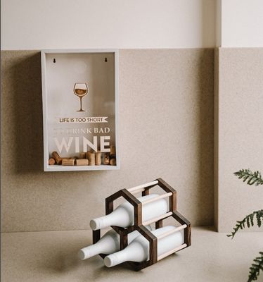 Économie d'espace 202404 Porte-bouteilles à vin en bois à nid de miel