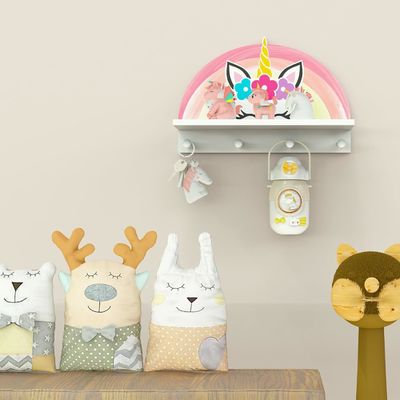 Étagère flottante et crochets Multifonctionnel Garde-bouteilles pour enfants Décoration de chambre pour filles