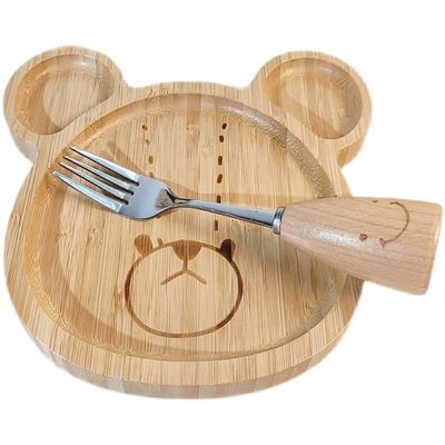 Plateaux pour bébé en bambou avec fourchettes et cuillères