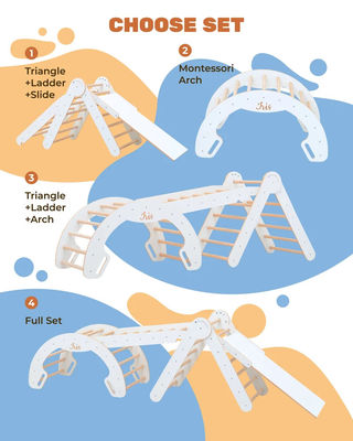 Emballage du courrier Y Salle de jeux Gymnase Grimpeur Arche d'escalade en bois naturel pour les enfants Jouet d'apprentissage