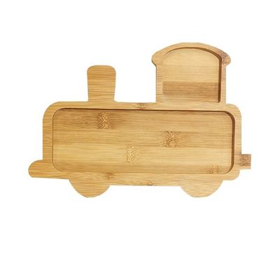 Plate de bambou pour bébé Plate de dessert Plate de vaisselle pour enfants Plate avec ensemble de couverts de dessins animés