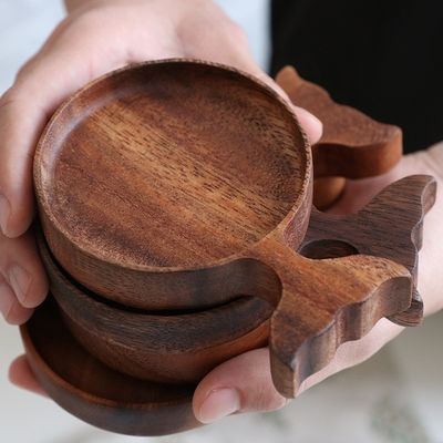 Le style minimaliste de l'acacia et du hêtre de noyer sous-sol en bois pour tasse de café de la conception personnalisée