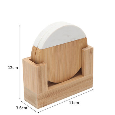 4 pouces d' acacia hexagonale géométrique ronde en bois et en marbre en bois de liège blanc plaque de plaque