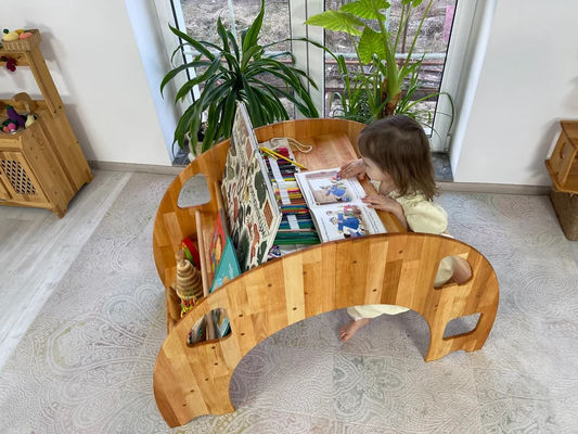 Cadeaux de Noël écosystémique Montessori bibliothèque pour 202406 enfants Chaise de table en bois