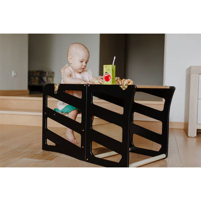 Tour de cuisine pour enfants pliable toute saison Design moderne avec tour d'assistance 3 en 1 et toboggan