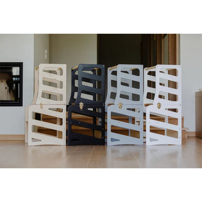 Tour de cuisine pour enfants pliable toute saison Design moderne avec tour d'assistance 3 en 1 et toboggan