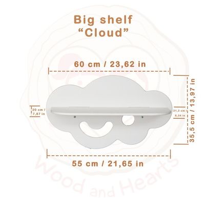 Appareil électroménager pour enfants Aménagement de jouets Décoration de chambre préfabriquée Forme de nuage Petit enfant Étagères flottantes En feu