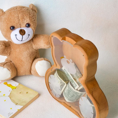 202407 Cadeau de Pâques pour le premier anniversaire Animal Banque de pièces pour garçons Verni et fait à la main