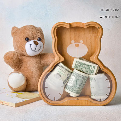 202407 Cadeau de Pâques pour le premier anniversaire Animal Banque de pièces pour garçons Verni et fait à la main